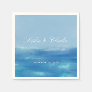 Waterverf Elegant Ocean Save the Date Briefkaart Servet