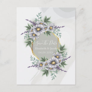 Waterverf Elegant Paars Floral Save the Date Briefkaart