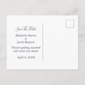 Waterverf Elegant Paars Floral Save the Date Briefkaart (Achterkant)