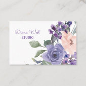 Waterverf Elegant Paars Floral Visitekaartje (Voorkant)