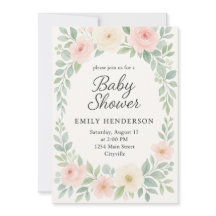 Waterverf Elegant Pastel Floral Baby shower