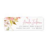 Waterverf Elegant Petals Floral Retouradres Etiket (Voorkant)