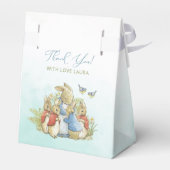 Waterverf Elegant Peter Konijn wilde bloem baby sh Bedankdoosjes (Achterkant)