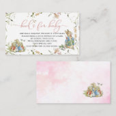 Waterverf Elegant Peter Rabbit Wildflower baby s Informatiekaartje (Voorkant / Achterkant)