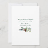 Waterverf Elegant Pine Lijst Weddenschap Foto Groe Feestdagenkaart (Achterkant)