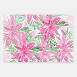 Waterverf Elegant Pink Divine Flowers Inpakpapier Vel