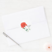 Waterverf Elegant Poppy Wedding Bedankt Ronde Sticker (Envelop)