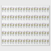 Waterverf Elegant Purple Flowers Cadeaupapier (Vlak)