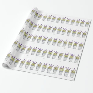 Waterverf Elegant Purple Flowers Cadeaupapier
