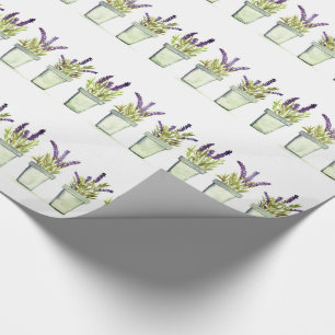 Waterverf Elegant Purple Flowers W Cadeaupapier