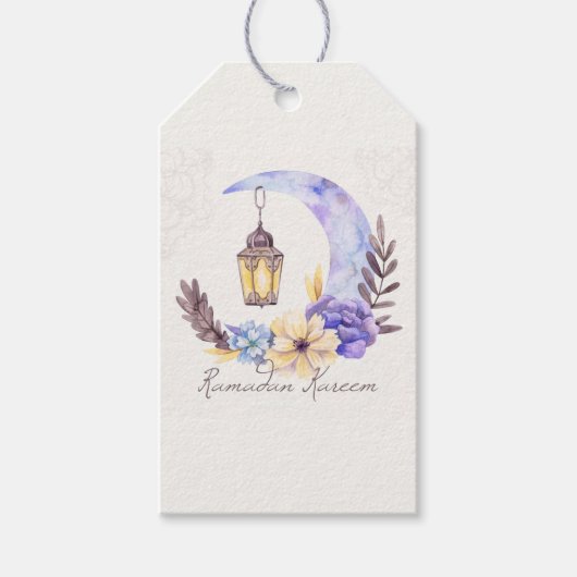 Waterverf Elegant Ramadan Kareem Ramadan Cadeaulabel (Voorkant)