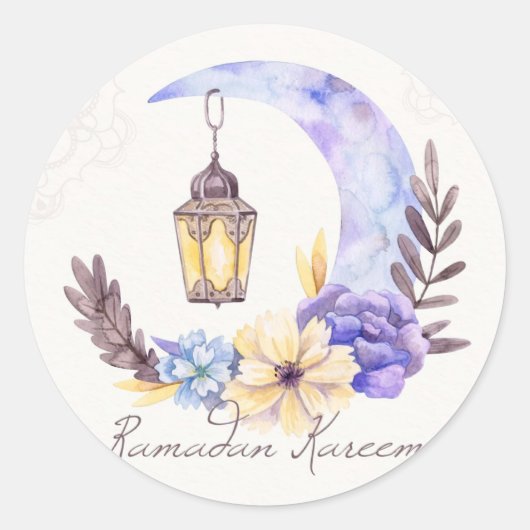 Waterverf Elegant Ramadan Kareem Ramadan Sticker (Voorkant)