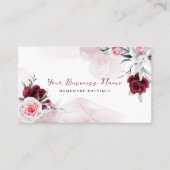 Waterverf Elegant Red Roses Theme Boutique Floral Visitekaartje (Voorkant)