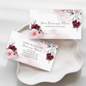 Waterverf Elegant Red Roses Theme Boutique Floral Visitekaartje