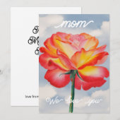 Waterverf elegant Roos schilderen Moederdag Kaart (Voorkant / Achterkant)