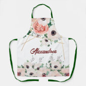 Waterverf Elegant roze onderzetters personaliseren Schort (Voorkant)