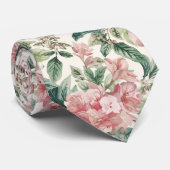 Waterverf Elegant Roze Roze Gum Eucalyptus Stropdas (Opgerold)