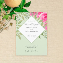 Waterverf Elegant roze rozen Kaart
