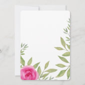 Waterverf Elegant roze rozen Kaart (Achterkant)