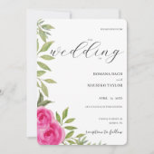 Waterverf Elegant roze rozen Kaart (Voorkant)