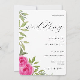 Waterverf Elegant roze rozen Kaart