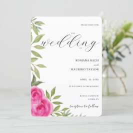 Waterverf Elegant roze rozen Kaart