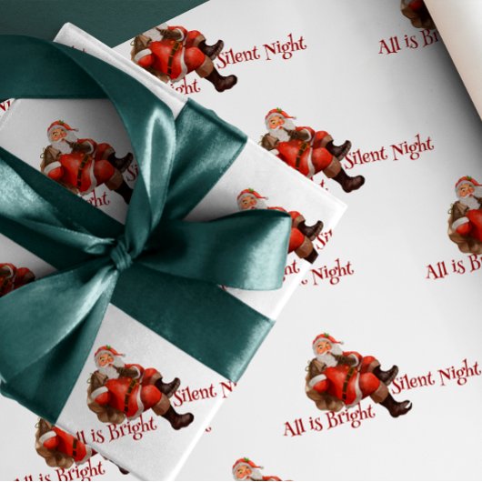 Waterverf Elegant Santa Claus Pattern Cadeaupapier