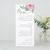Waterverf Elegant Script Bloemen Boho bruiloft Menu (Staand voorkant)