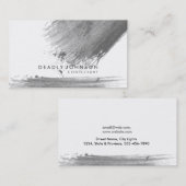 Waterverf Elegant Simple Splatter Black Grey Visitekaartje (Voorkant / Achterkant)