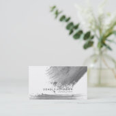 Waterverf Elegant Simple Splatter Black Grey Visitekaartje (Staand voorkant)