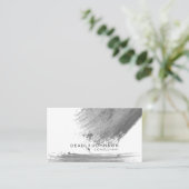 Waterverf Elegant Simple Splatter Black Grey Visitekaartje (Staand voorkant)