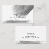 Waterverf Elegant Simple Splatter Black Grey Visitekaartje (Voorkant / Achterkant)