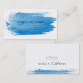 Waterverf Elegant Simple Splatter Blue Visitekaartje (Voorkant / Achterkant)
