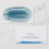 Waterverf Elegant Simple Splatter Blue Visitekaartje (Voorkant / Achterkant)