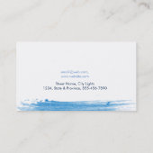 Waterverf Elegant Simple Splatter Blue Visitekaartje (Achterkant)