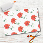 Waterverf Elegant Sinaasappel Poppy Tissuepapier