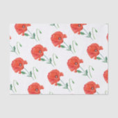 Waterverf Elegant Sinaasappel Poppy Tissuepapier (Voorkant)