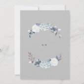 waterverf Elegant Stoffig Blauw Bloemen Bruiloft Kaart (Achterkant)