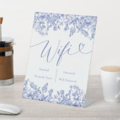 Waterverf Elegant Stoffig Blauw Bloemen WiFi teken Reclamebord Met Voetstuk (Insitu)