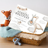 Waterverf Elegant Stork Baby shower Kaart