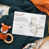 Waterverf Elegant Stork Baby shower Kaart