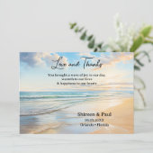 Waterverf Elegant Strand Trouwfoto Bedankkaart (Staand voorkant)