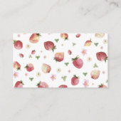 Waterverf Elegant Strawberry baby shower hoeveel Informatiekaartje (Achterkant)