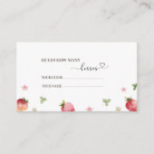 Waterverf Elegant Strawberry baby shower hoeveel Informatiekaartje (Voorkant)