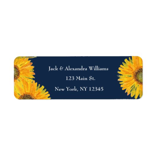 Waterverf Elegant Sunflower Boho Autumn Etiket (Voorkant)