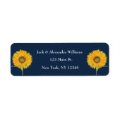 Waterverf Elegant Sunflower Boho Autumn Etiket (Voorkant)