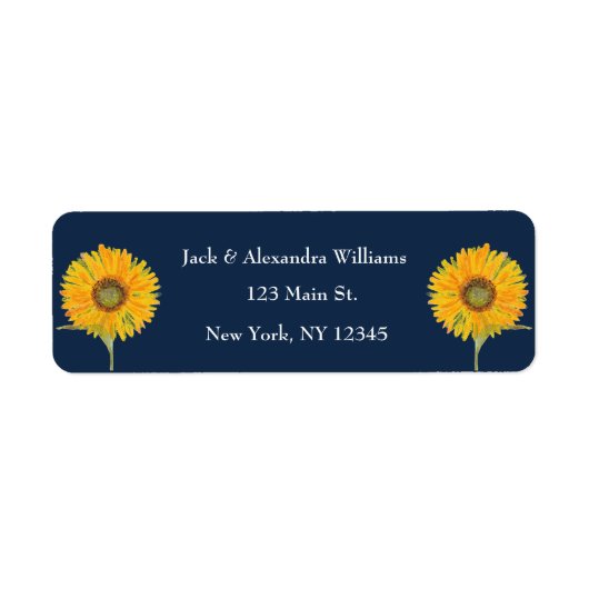 Waterverf Elegant Sunflower Boho Autumn Etiket (Voorkant)