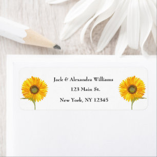 Waterverf Elegant Sunflower Boho Autumn Land L Etiket