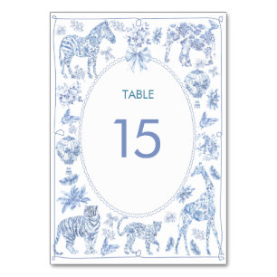Waterverf Elegant Toile Safari Chinoiserie dier Kaart