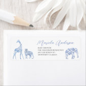 Waterverf Elegant Toile SafarReturn Adreslabel Etiket (Insitu)